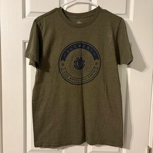 Element Olive Graphic Tee with Blue Design